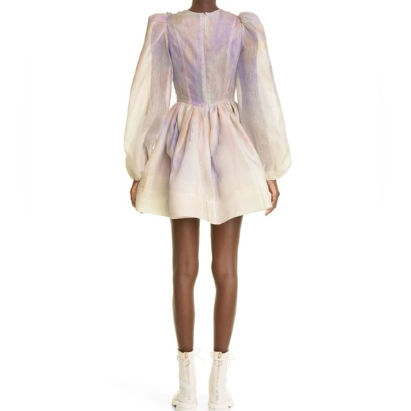 Zimmermann Rhythmic Knot Linen Silk Mini Dress in Rainbow - Picture 2 of 3